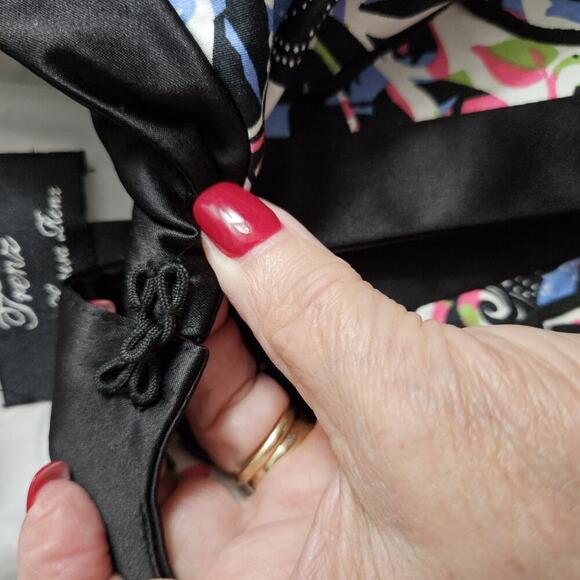 Theresa Renz Colorful Short Jacket Ribbon Embroidered Satin Trim Womens Sz L - Picture 10 of 13